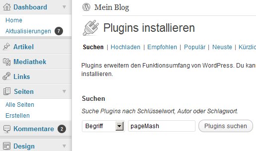 wp-Plugin pageMash